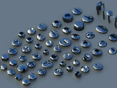 Screws Cartoon 3D model