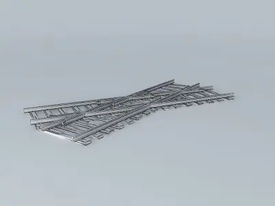 Eco Rail Track Small Crossing Old Wooden Split Sleepers Free 3D model