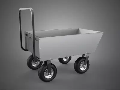 HEAVY DUTY METAL UTILITY CART TROLLEY HAND PLATFORM TRUCK PALLET 3D model