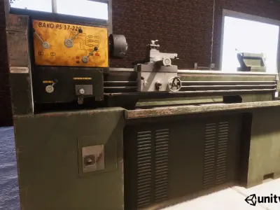 old lathe Low-poly 3D model