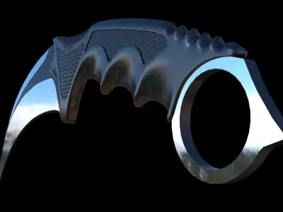 CS GO Karambit Knife Low-poly 3D model