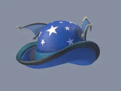 Enchanted Blue Witch Hat 3D model