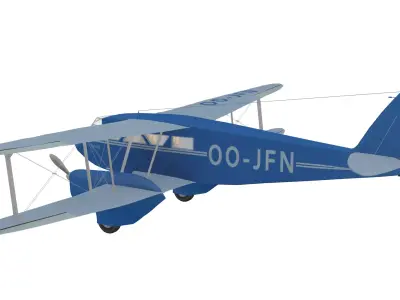 de Havilland DH89 Dragon Rapide Low-poly 3D model