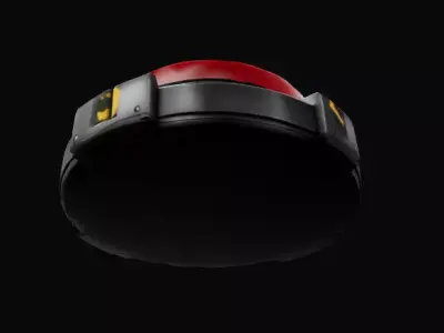 Red push button with matel base - GameReady Low-poly 3D model