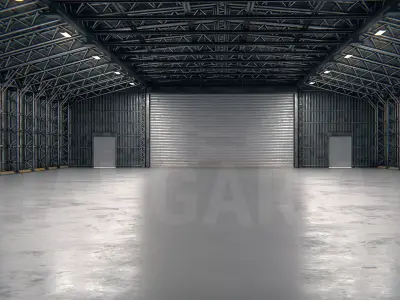 Hangar 01 PBR Low-poly 3D model
