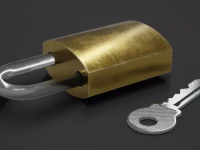 Brass Padlock 3D model