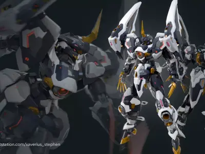 XC07 Orchiveil  I Original Mecha Design I Lowpoly  I  Rigged  Low-poly 3D model