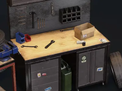 Garage Props Pack Low-poly 3D model purchase