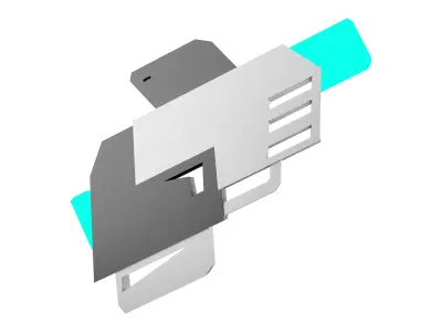 3d Sci-Fi shotguns for shooting in space icon 3D model