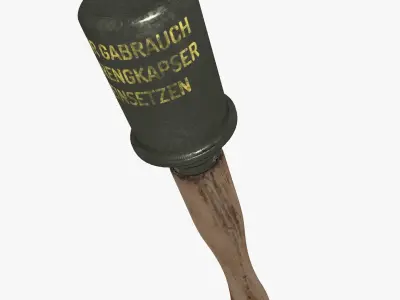 German M24 Stielhandgranate Free low-poly 3D model