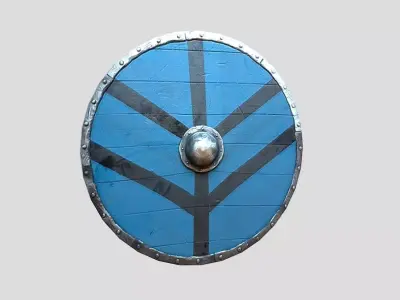Viking Shield Low-poly 3D model 16
