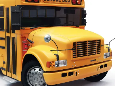 School Bus Blue Bird  3D model