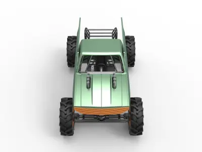 Mud truck 2 Scale 1 to 25 3D print model