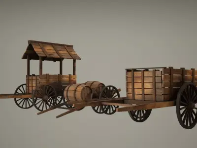 Cart Asset Low-poly 3D model