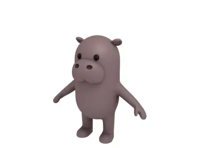 Cartoon Hippopotamus 3D model