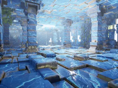 Modular Walls Fantasy Free low-poly 3D model