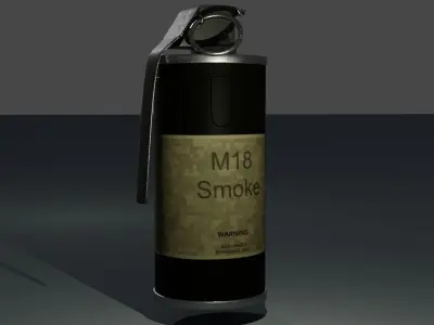 smoke grenade Low-poly 3D model 4