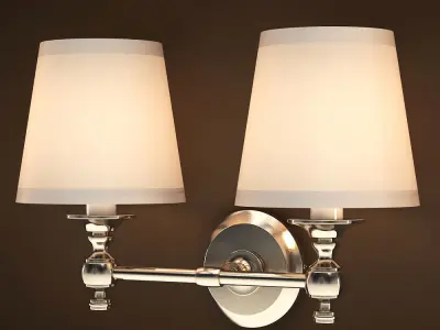 Double Lamp Bracket Satin Nickel 3D model