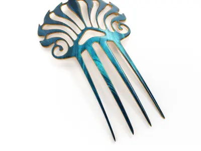 Hairbroochs steampunk hair comb Free 3D model