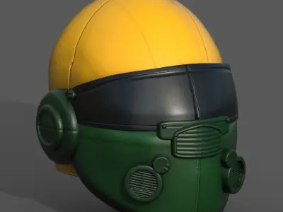 Helmet plastic mask scifi military futuristic  Low-poly 3D model