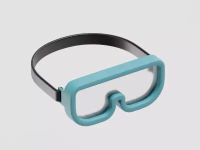 Swimming Goggles cartoon Low-poly 3D model
