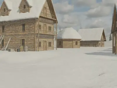 Snowy Village 3D model