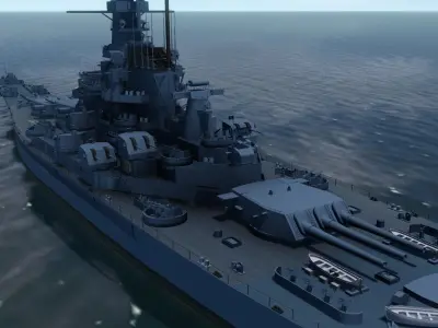 USS SOUTH DAKOTA BATTLESHIP 3D MODEL 3D model