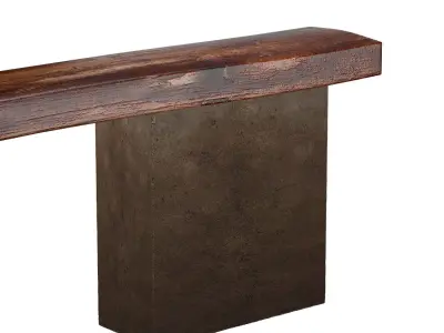 Console table made of wood and concrete 3D model