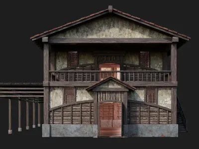Medieval House Building 4K Textures GameReady 160 Low-poly 3D model