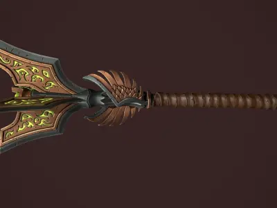 Rune mace Low-poly 3D model