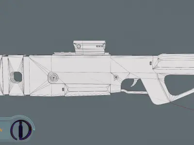 Sci-Fi rifle Low-poly 3D model purchase
