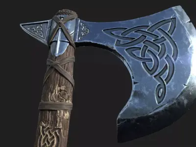 Viking axe 3D model 3