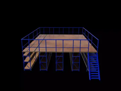 Multi Tier Steel Platform 3D model