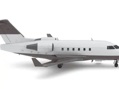 Bombardier Challenger 600 with Full Interior and Cockpit 3D model