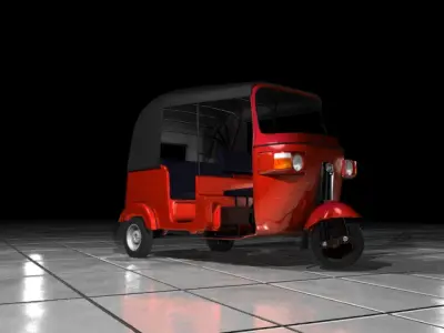 Bajaj Three wheel TukTuk 3D model Re-205 3D model