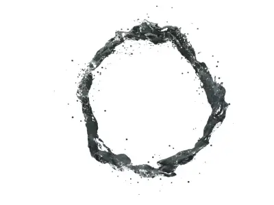 Water splash circle shape 3D model