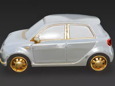 Stylized Pearl White Compact 3D Model Low-poly 3D model