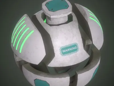 Sphere Bot Sci-Fi Low-poly 3D model