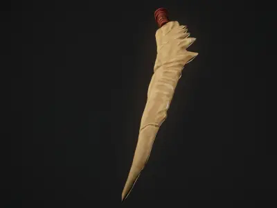 skeletal Bone sword Low-poly 3D model
