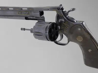 Colt Python - Engraved Low-poly 3D model