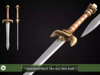 Stylized Sword - Hobbit Sword Pack 3D Model Collection