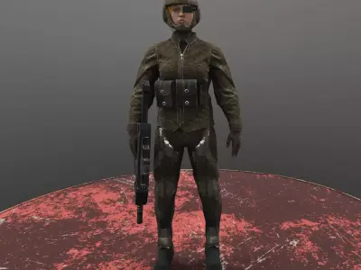 Futuristic Female Low-poly 3D model