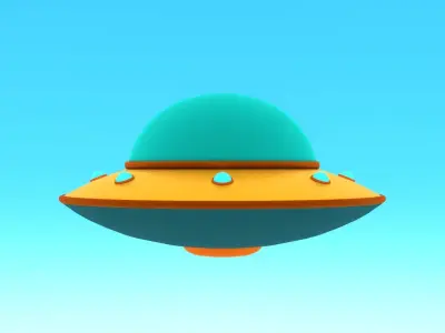 Spaceship ufo flying saucer Low-poly 3D model