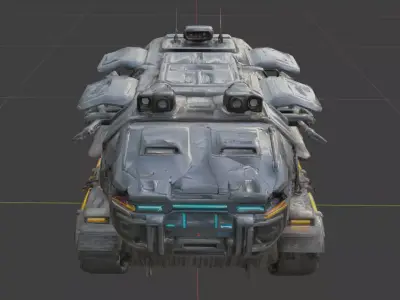 Sci-Fi Drone Carrier - Armored Tracked Vehicle Game Ready PBR Low-poly 3D model