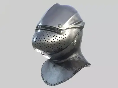 Medieval Armet01 Helmet Low-poly 3D model