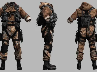 Marcus Realistic Military Operative 3D Character Low-poly 3D model