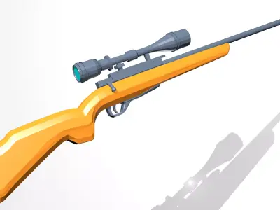 Low Poly Hunting Rifle Low-poly 3D model