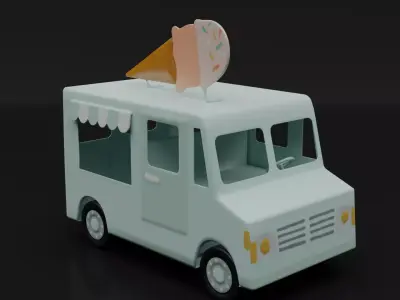 IceCream Truck Low-poly 3D model