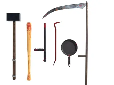 Melee weapon pack Low-poly 3D model purchase
