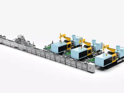 Automatic Injection Molding Assembly Line Machine 3D model